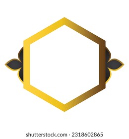 abstract gold hexagonal ornament design element