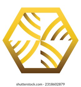 abstract gold hexagonal ornament design element