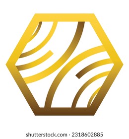 elemento de diseño de ornamento hexagonal de oro abstracto