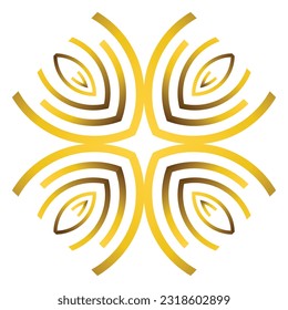 abstract gold hexagonal ornament design element
