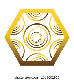 abstract gold hexagonal ornament design element