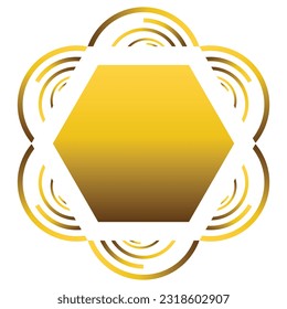 abstract gold hexagonal ornament design element
