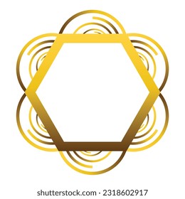 abstract gold hexagonal ornament design element