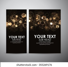 Abstract Gold Hexagons. Graphic Resources Design Template Or Roll Up. 