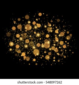 Abstract gold holiday bokeh.  Vector illustration