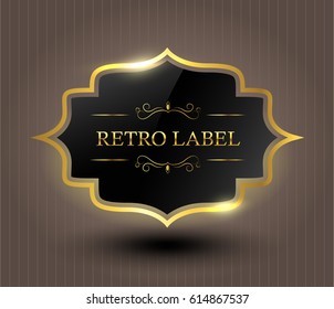 Abstract gold label.Vector vintage frame.