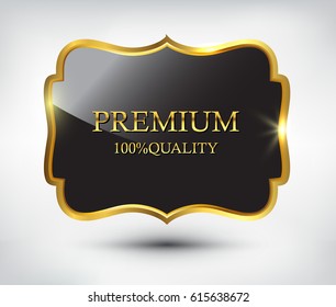 Abstract gold label.Vector vintage frame.