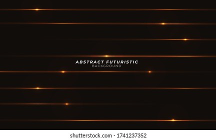 Vigas láser de oro abstractas. Aislado sobre fondo negro transparente. Resumen de fondo de pantalla de arte futurista. Ilustración vectorial.