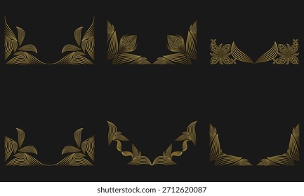 Abstract Gold Leaf Ornament Frames
