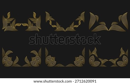 Abstract Gold Leaf Ornament Frames