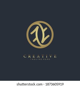 Abstract gold letter O design template. black background. Universal icon