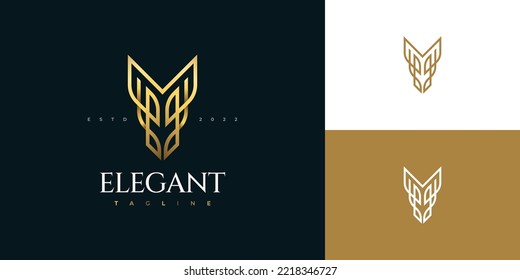 Abstract Gold Letter Y Monogram Logo Design for Corporate Business Identity