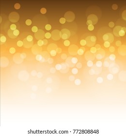 Abstract gold light bokeh luxury background vector illustration.