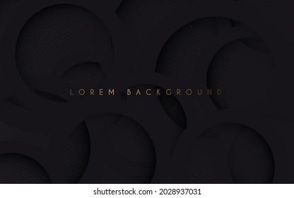 Abstract gold light circle luxury effect on black background.

