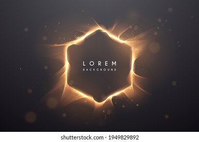 Abstract gold light heaxagonal background