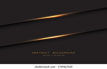 Abstract gold light line shadow on dark grey metallic design modern luxury futuristic background vector illustration.