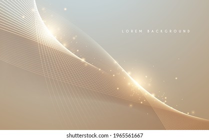 Abstract gold light lines background