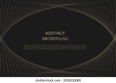 Abstract gold light lines on black background. Luxury style. Golden wave. Vector illustration.