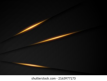 Resumen de la luz de oro sobre la sombra metálica negra con diseño de espacio en blanco fondo futurista moderno
