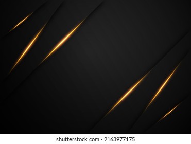 Resumen de la luz de oro sobre la sombra metálica negra con diseño de espacio en blanco fondo futurista moderno