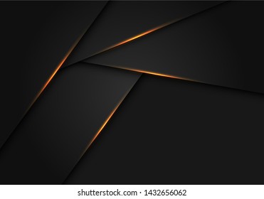 Abstract gold light on dark grey metallic polygon design modern futuristic background vector illustration.
