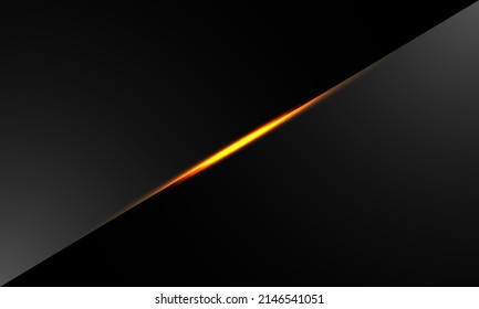 Abstract gold light slash on black metallic design modern futuristic creative background vector illustration.