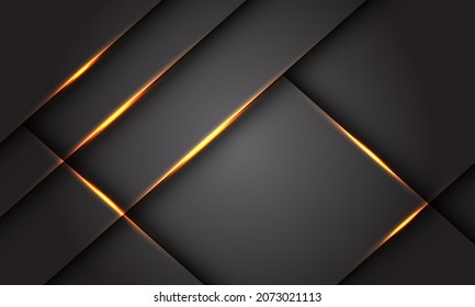 Resumen de sombra geométrica cuadrada de luz dorada sobre el diseño gris diseño moderno tecnología futurista ilustración vectorial de fondo.