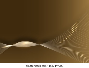 Abstract gold light threads background. Vector