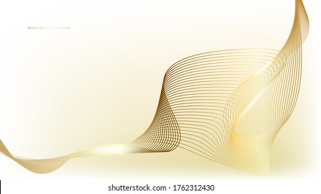Abstract gold light threads background. Vector