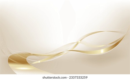 Abstract gold light threads background. Vector.