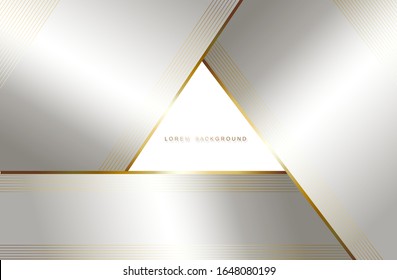 Abstract gold light threads premium vector background. Geometric glitter lines banner with 3D effect pattern. Template for ads, promo, invitation, flyer, card, poster, web and print design concept