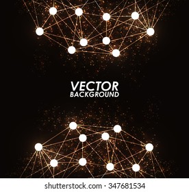 Abstract gold lights hi-tech technology background.