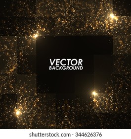 Abstract gold lights pattern technology background.