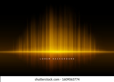 Abstract Gold Lights With Reflection Background