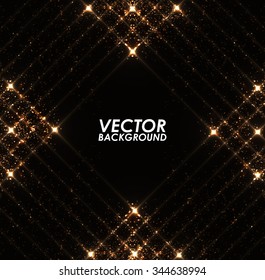 Abstract gold lights technology background.