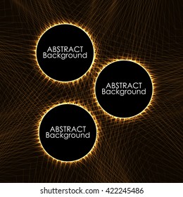 Abstract gold lights wave pattern technology background.