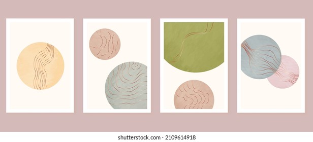 Abstract gold line art background vector. Minimalist hand painted illustrations for wall decoration, home decoration, wall art, canvas prints, postcard or brochure cover design.