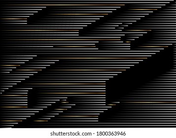 Abstract gold line art text poster, vector illustration Design.