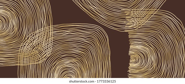 Abstract Gold line arts background, Hand drawn textures for wall decoration, invitation, cards, banner and poster. vector illustration.