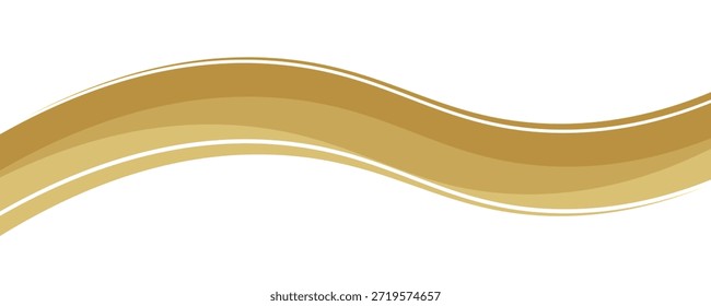 Abstract gold line background curve element with white space for text and message design, overlapping layers, abstract decoration