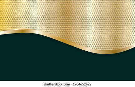 Abstract gold line circle on mesh design modern luxury futuristic technology background vector illustration.