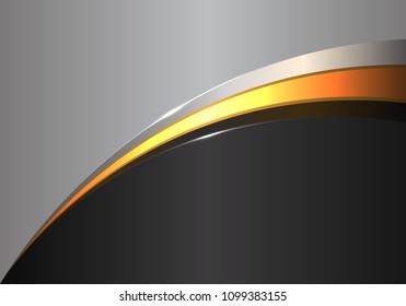 Abstract gold line curve on black gray design modern futuristic background vector illustration.