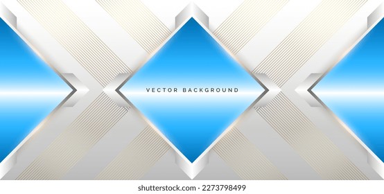 Abstract gold line geometric design with silver background
