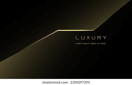Abstract gold line geometric pattern light luxury on black design modern creative background vector illustration.