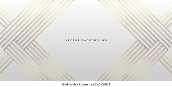 Forma geométrica de la línea dorada abstracta con fondo blanco
