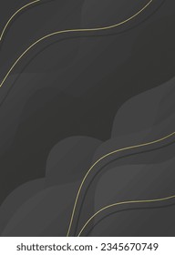 Abstrakter Lichteffekt der goldenen Linie auf dunklem Hintergrund. 