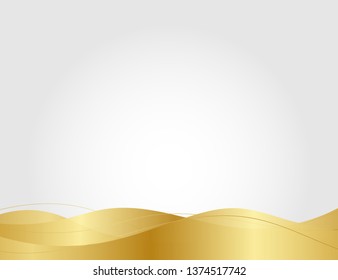 Abstract gold line on light gray modern design luxury background vector illustration.