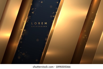 Abstract gold lines background with glow effect