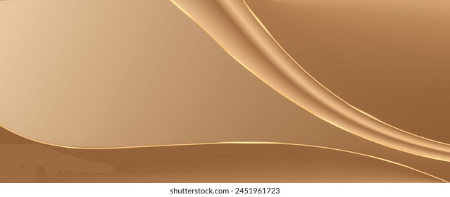 Abstract gold lines background with light effects. vector