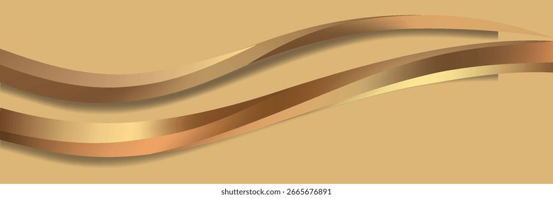 Abstract gold lines background with light effects. vector
